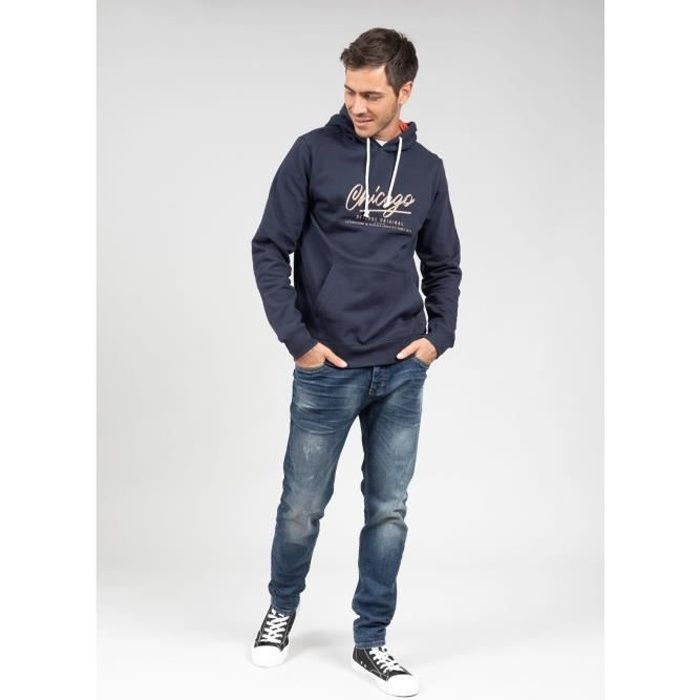 DEELUXE Sweat logo à capuche CHICAGO Night Blue