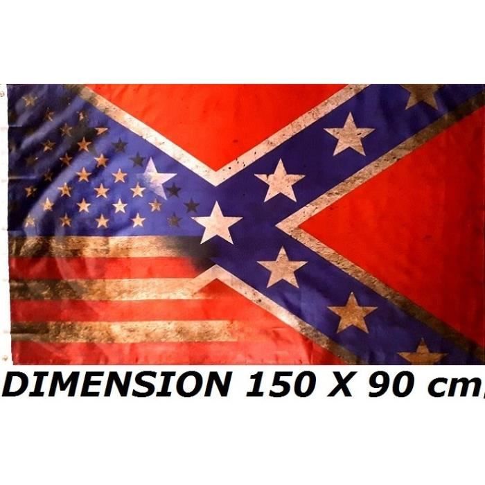 DRAPEAU 150 X 90 cm SUDISTE VINTAGE CONFEDERE ETATS UNIS USA COUNTRY WESTERN BIKER No maillot écharpe fanion casquette ...