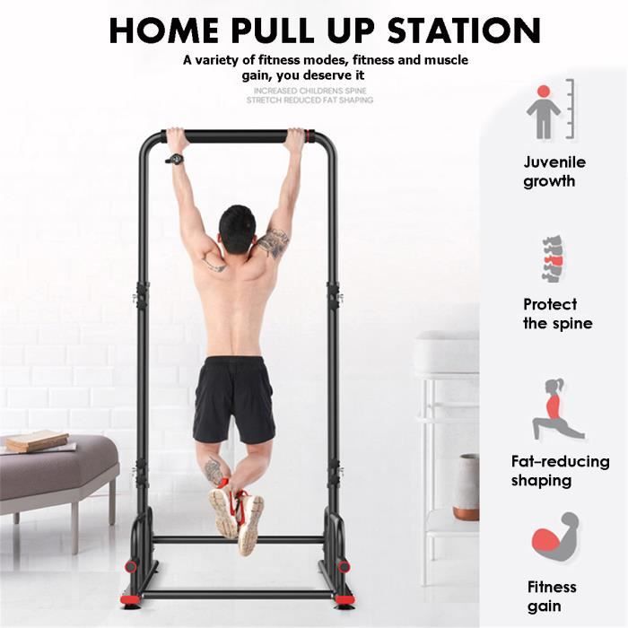 TEMPSA Barre de traction ajustable station musculation dips station chaise fitness