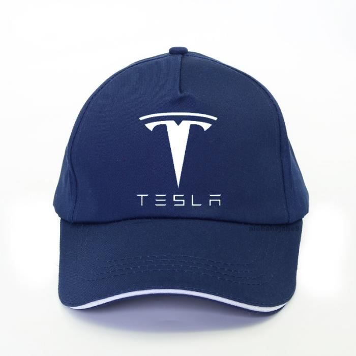 Marine Bleu -Casquette de Baseball Tesla unisexe pour hommes et femmes, marque à la mode, pour fans de voiture