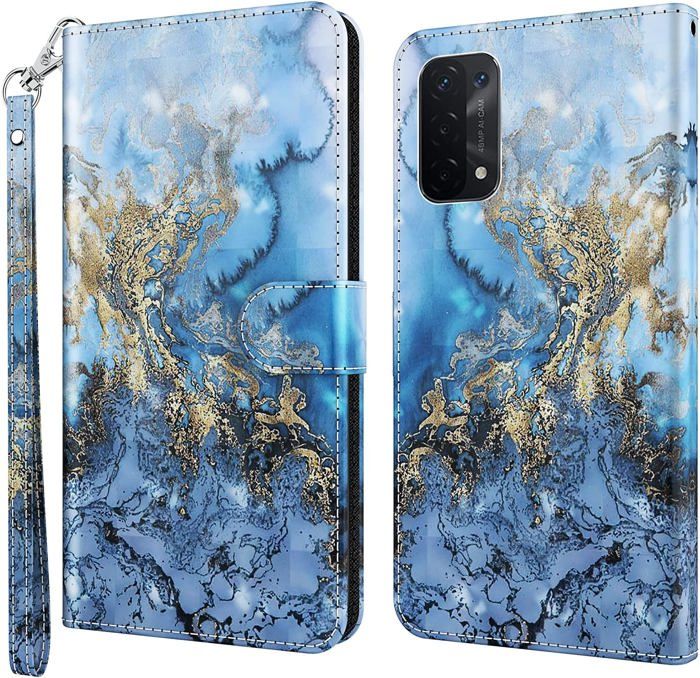 Custodia Flip OPPO A54/A74 Con Porta Carte E Supporto - Cover In PU Trasparente (Nero)