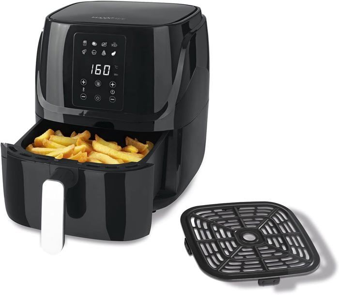 Toastess - Friteuse à Air Chaud Numérique, Capacité de 3.8 Litres, 8 Fonctions Préréglées, Noir