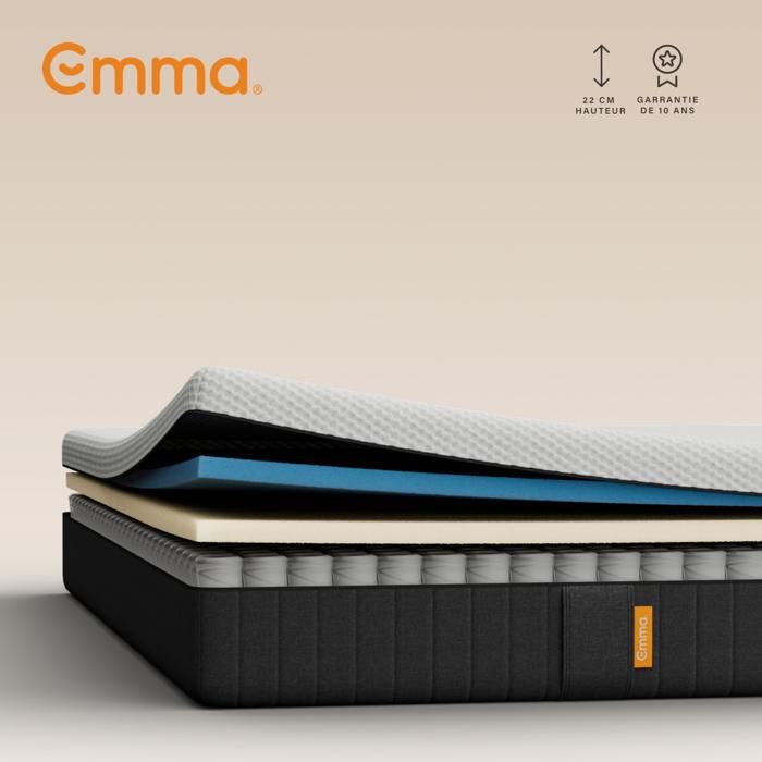 EMMA Matelas Original Lite 140x190 cm Ressorts + Mousse à Mémoire de Forme Confort Optimal Edition 2025