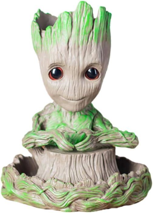 Comparer les prix de Pot de fleurs Baby Groot dcoration crative pour balcon et aquarium avec base Jardin piscine < Pot de fleur,