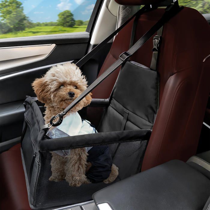 Siège Auto Chien - Mousse Mémoire De Forme, Housse Lavable - Pour Chiens Jusqu'à 30 Lb - 52x52x50 Cm