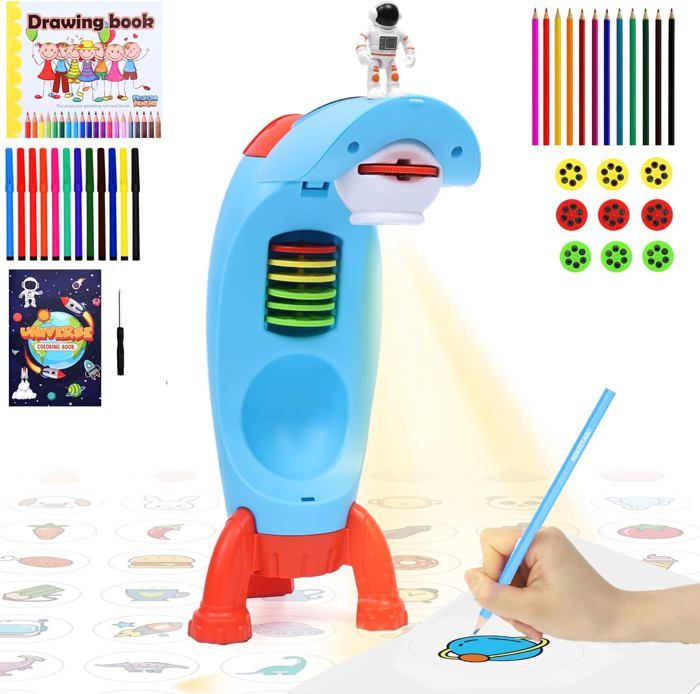 Projecteur Pour Dessin Enfant Projecteur Dessin Enfants BuzzoXerex - 48 Motifs - Tableau Lumineux Rose - Crayons Inclus - 3-10 Ans Kit Artiste 48 Motifs