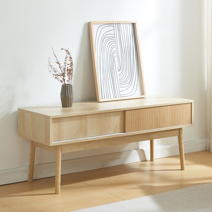 Meuble TV Landskrona 115 x 40 x 48 cm effet chêne