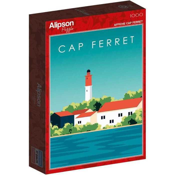 Puzzle 1000 pièces - ALIZE - PHARE DU CAP FERRET - style affiche rétro - multicolore - dès 3 ans