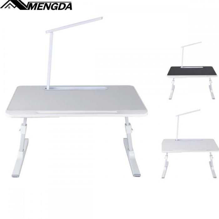 Table de lit Pliable- MENGDA-Ergonomique-Réglable en Hauteur et Angle-pour Lit Canapé Sol-Antidérapante-60*40*27-40cm-Gris