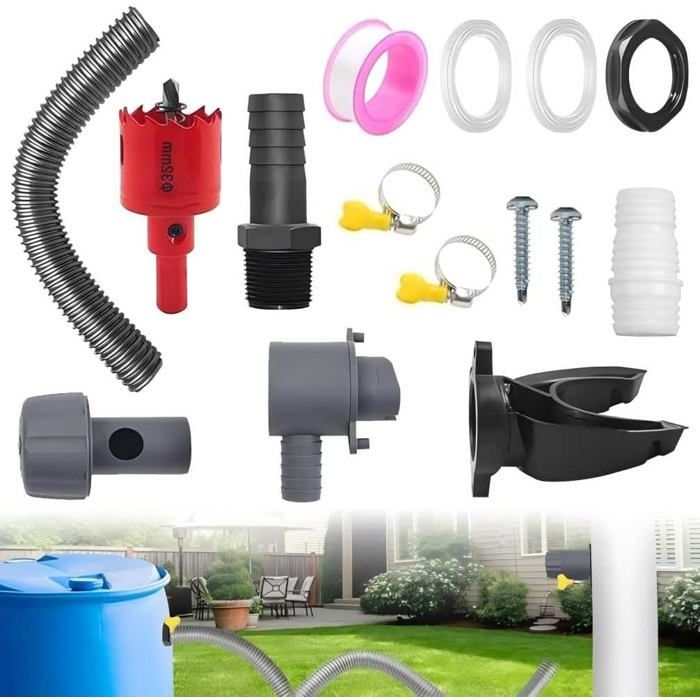 Drado Recuperateur D Eau De Pluie Pour Tuyau De Descente 70-110mm, Collecteur Eau De Pluie