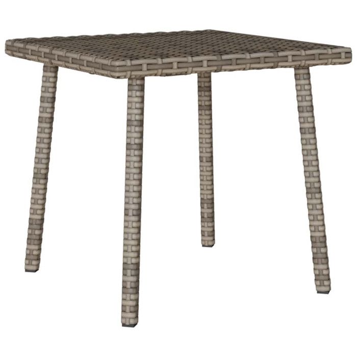 Table basse de jardin - Rectangulaire - Gris - 40x40x37 cm - Résine tressée et acier