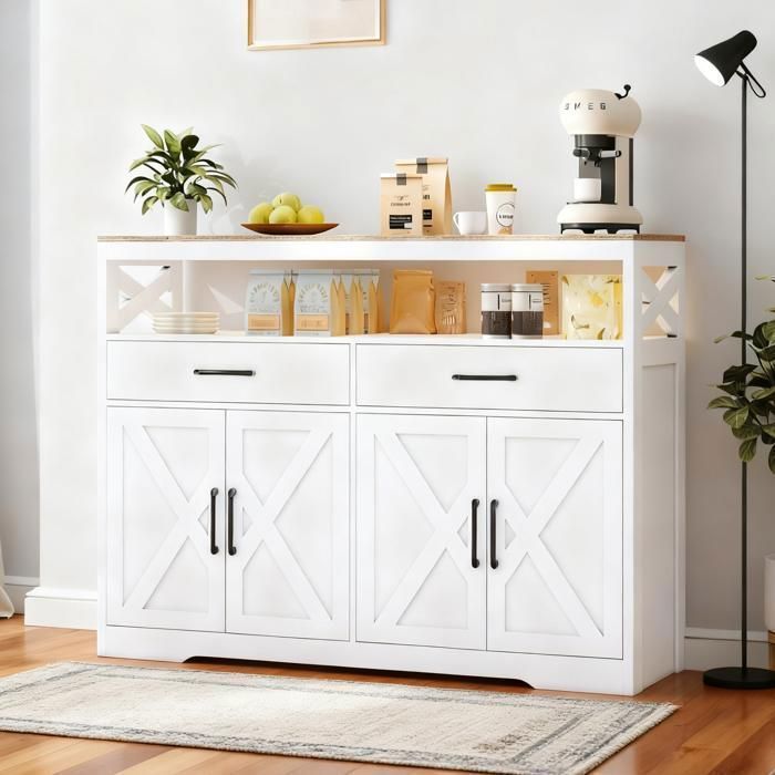 Buffet Moderne Avec éclairage LED RGB - Armoire De Rangement Pour Salon, 60x37x67 Cm, Noir