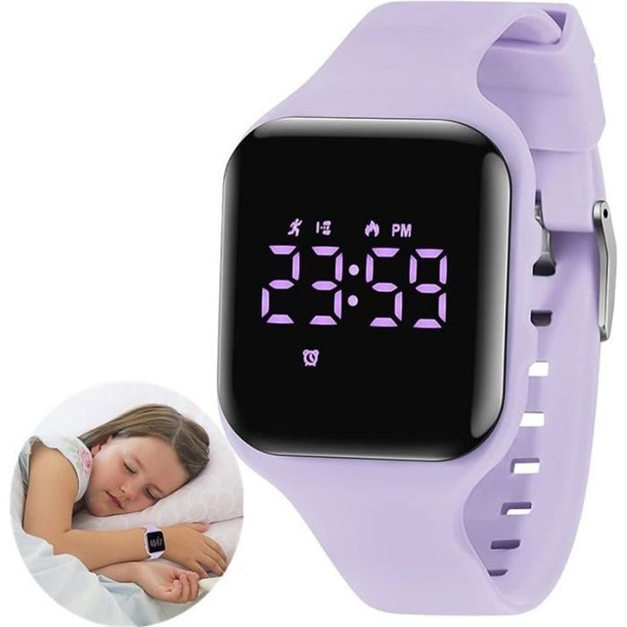 Montre Digitale Enfant - GLX - Modèle Sport - Chronomètre - Alarme - Podomètre Non Connecté violet violet MONTRE BRACELET