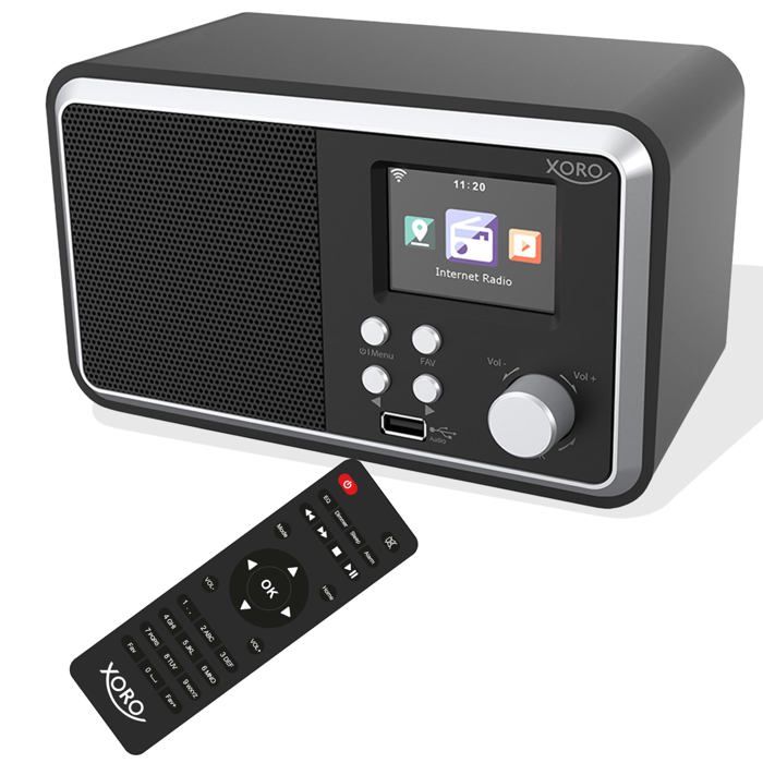 Radio numérique - Xoro - DAB 300 IR - Wi-Fi - Écran couleur 24 - Bluetooth 5.2 - Noir