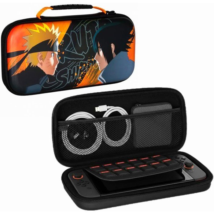 Konix Naruto Shippuden Housse de Protection et Transport Nintendo Switch 2 Rangement Accessoires et 8 Jeux Motif Naruto et Sasuke et - vue 1