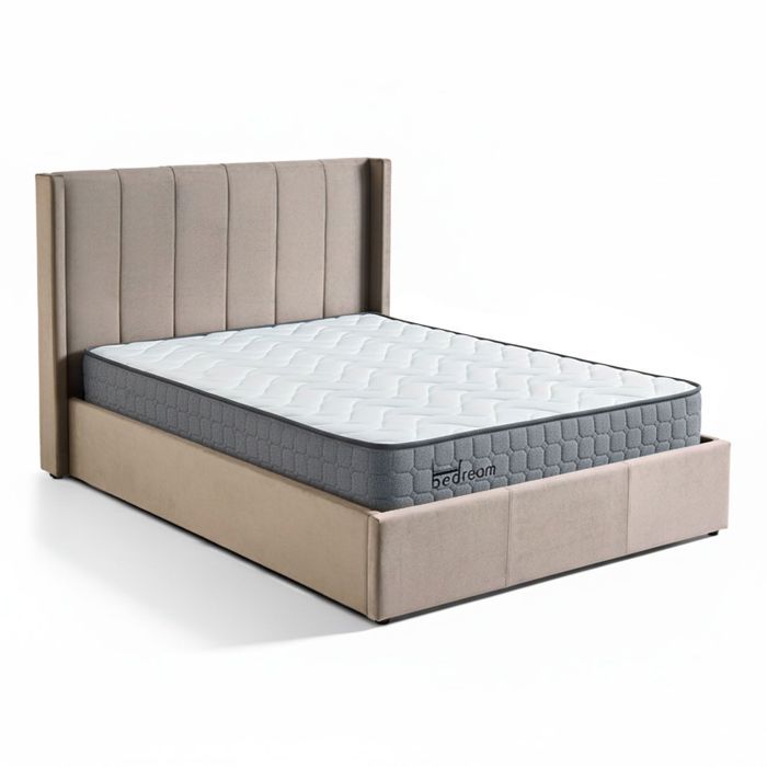 MENZZO Pack Lit-coffre Magorial + Matelas Bedream 140x190cm Velours Taupe - Velours Lit complet : L148 x P207 x H110 cmMatelas MENZZO Pack Lit-coffre Magorial + Matelas Bedream 140x190cm Velours Taupe - Velours Lit complet : L148 x P207 x H110 cmMatelas