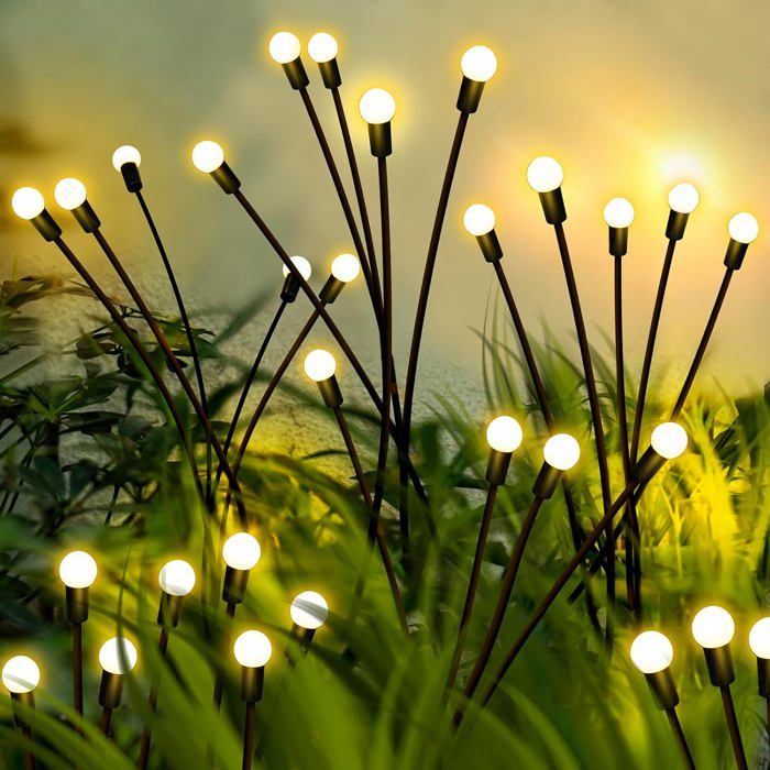 Lampes solaires dextérieur étanches lampes solaires oscillantes pour jardin décoratives pour extérieur (blanc chaud lot de 4)