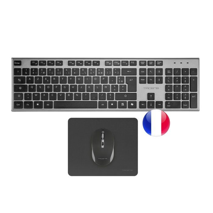 Combo Sans Fil 3en1 Tacens ZENITH DualLink 2.4GHz Clavier Complet Optique Français