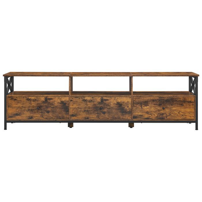Support Télé Meuble TV Jusqu’à 80 Pouces Espace de Rangement Généreux 178 x 40 x 50 cm Marron et Noir