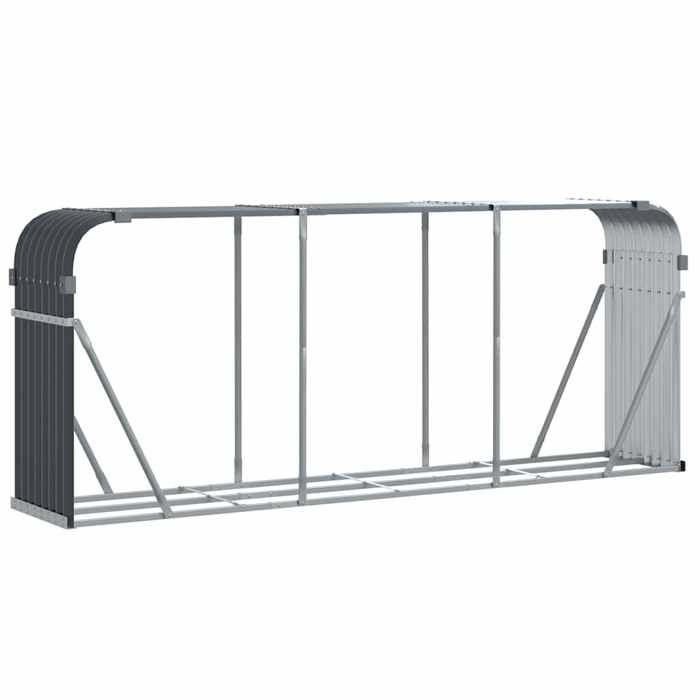 KALISSE®Porte-bûches - Range bois de chauffage hiver - Anthracite 234x45x100cm Acier galvanisé MagicFR05_93014174