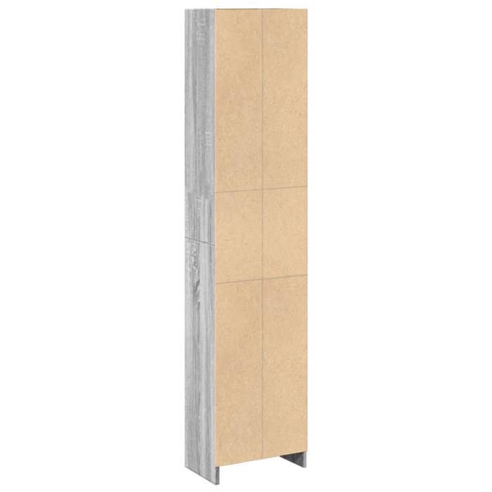 Cabinet de Livre SOLOMOON CHIC Bibliothèque Polyvalente - Pour enfant/adulte - sonoma gris 40x24x176 cm bois dingénierie BB2495
