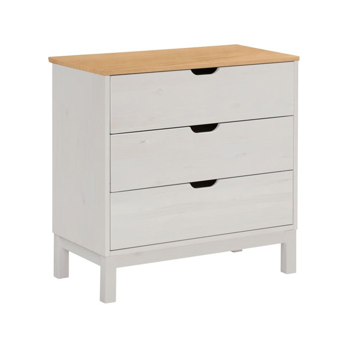 Post-commode 3 Tiroirs Blanc