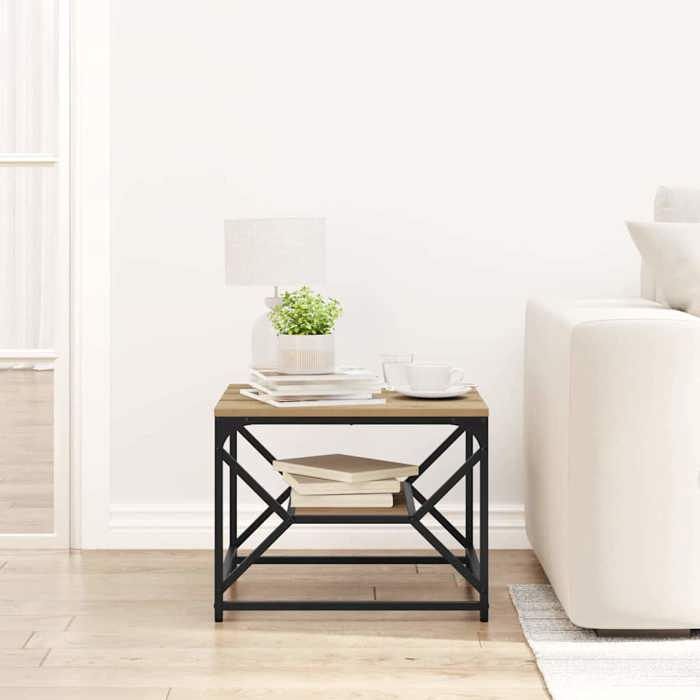 (Vente chaude)Table basse élégante - Support 20 kg - SHELD - Table à café - Chêne artisanal 51x50x40cm M6803645