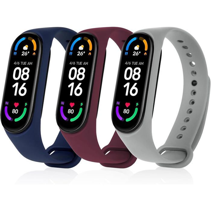 Bracelet nylon tricoté extensible compatible Xiaomi Mi Band 3/4/5/6/7 acier inoxydable sport léger