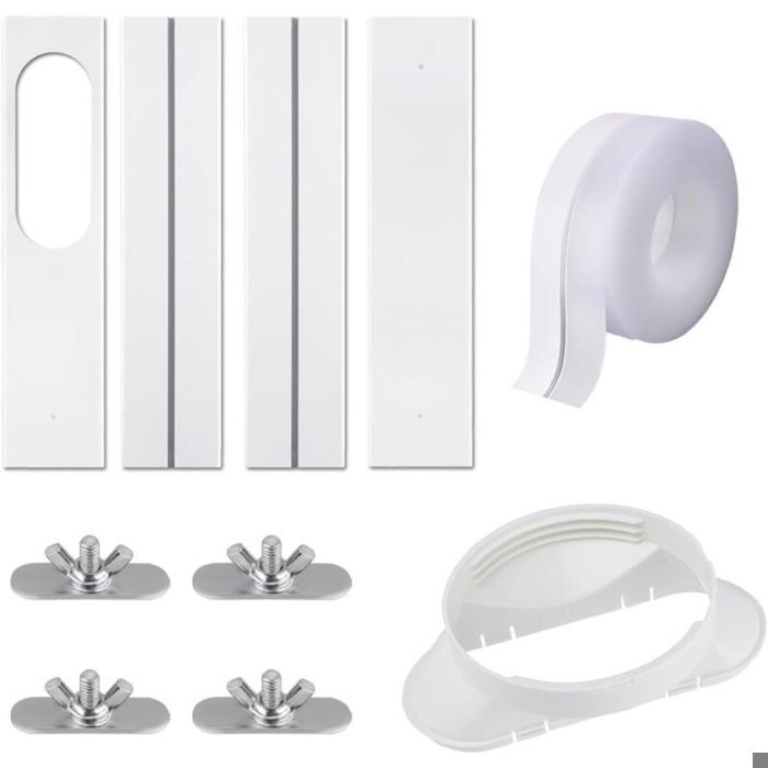 Kit ventilation fenêtre AC portable Panneau PVC réglable + joint Pour tuyau 13 cm