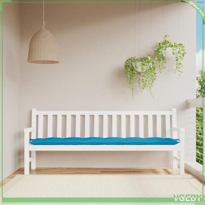 Coussin de banc de jardin - FAFEISY - 361644 - Bleu clair - 200x50x7 cm - Tissu Oxford résistant à leau