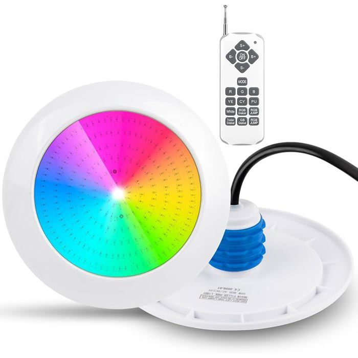 Projecteur LED pour Piscine 25W RGB avec filetage extérieur de 1 5 pouce IP68 12V AC Lampe Submersible pour Piscines en RGB