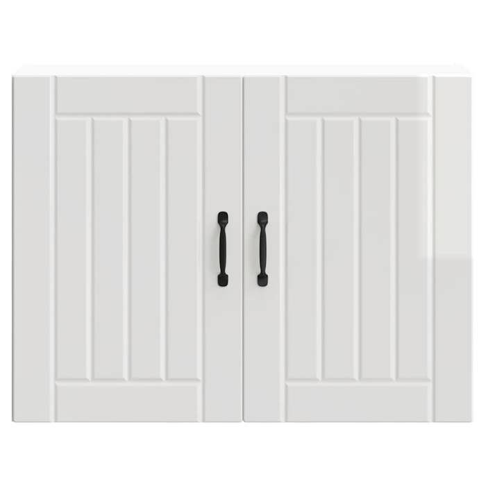 Blanc Cabinet cuisine CHIC Armoire murale de cuisine rectangulaire Lucca blanc brillant bois ingénierie 80x31x60 cm N7009
