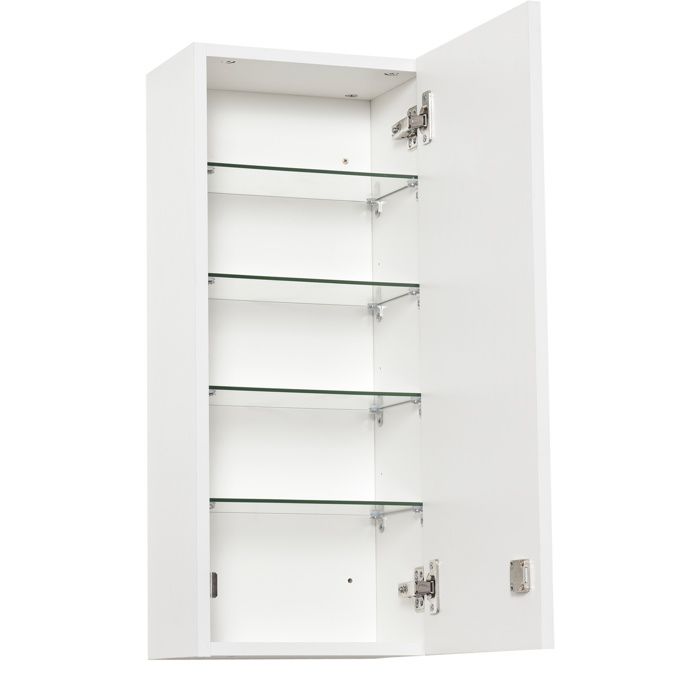 Armoire à pharmacie murale avec serrure 5 niveaux étagères réglables verre 30 x 20 x 70 cm blanc
