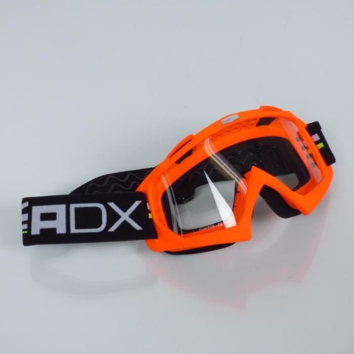 Masque lunette ADX MX rouge écran transparent antirayures buée moto cross endu Masque lunette ADX MX rouge écran transparent antirayures buée moto cross endu