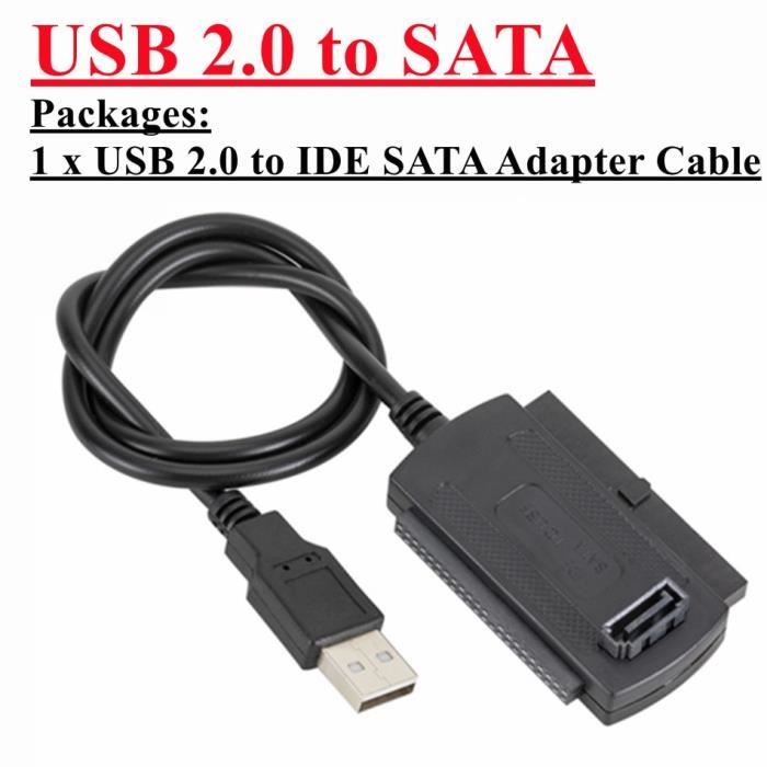 Câble Adaptateur Convertisseur SATA - PATA - IDE Vers Convertisseur USB
