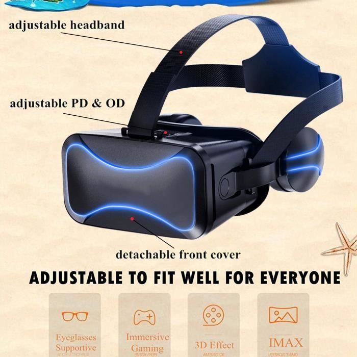 VR SHINECON G13 Lunettes de réalité virtuelle VR Lunettes de jeu de film de téléphone portable Lunettes numériques 3D (Noir