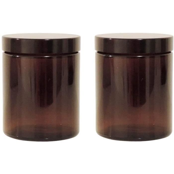 mikken Lot de 6 pots en verre marron 120 ml avec étiquettes inscriptibles 6,1 x 6,1 x 6,3 cm