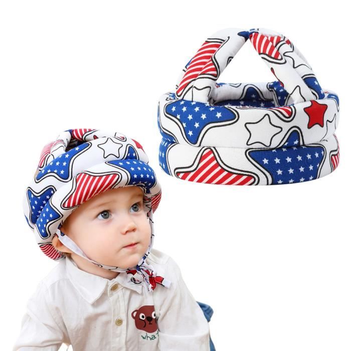 Chapeaux Antichute pour Bébé Casquettes en Coton Ajustables - AMOUNE - Pour Enfants de 0 à 3 Ans - Blanc