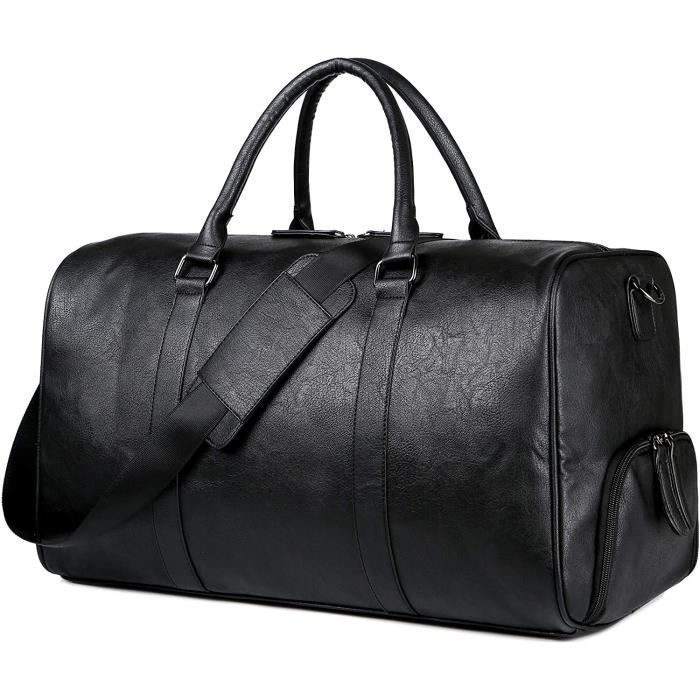 Sac De Sport Grand Format - Voyage Homme Pu Cuir Vintage Gym Week-End  Duffel Camping Randonnée Bagages