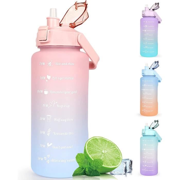 AOHAN Bouteille d'eau de 1 L sans BPA avec paille, passe au lave
