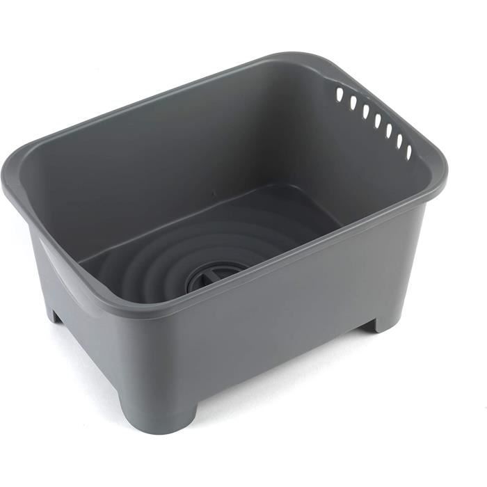 Bassine Vaisselle Beldray 8L Avec Bouchon - Passoire Intégrée - Camping, Caravane - Gris