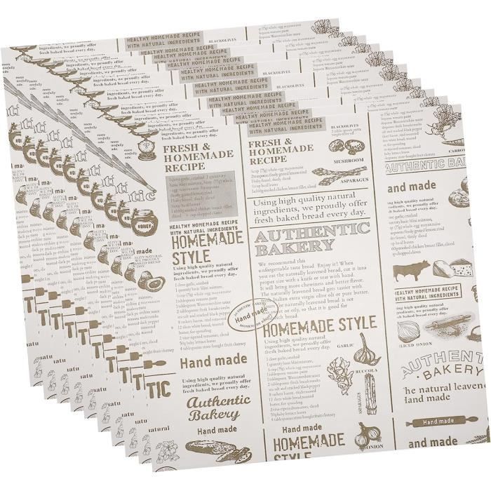 Presse à Burgers Avec Papiers Cuisson - 50 Feuilles, Anti-adhésive, 11 Cm, Pour Barbecue