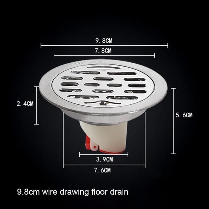 Siphon De Sol Acier Inoxydable - Grille Anti-Blocage Pour Balcon, Cour Extérieure | Bouche Plate 110mm