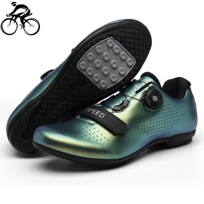Chaussures Cyclisme Route VTT Crampons SPD Chaussures De Vélo Route/VTT Homme Avec Fixation SPD - Légères Et Respirantes | Taille 38 à 47 Jeu Cycliste