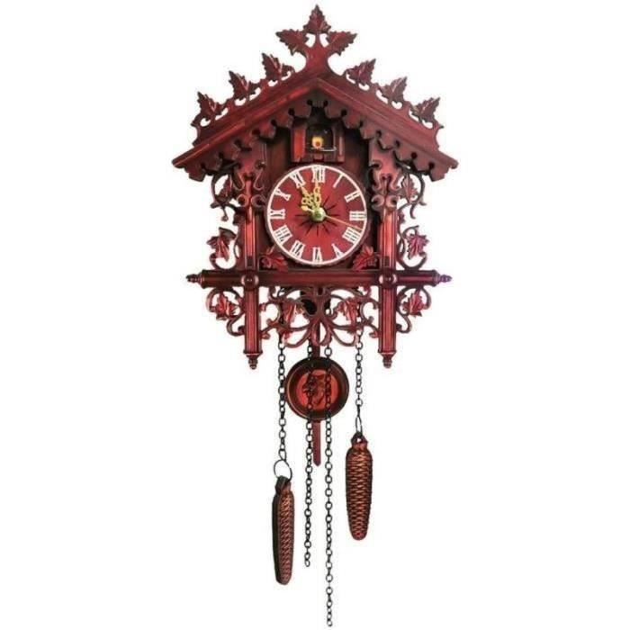Horloge à Coucou Traditionnelle Forêt Noire - Bois Sculpté, Mécanique, Sonnerie Bim-Bam