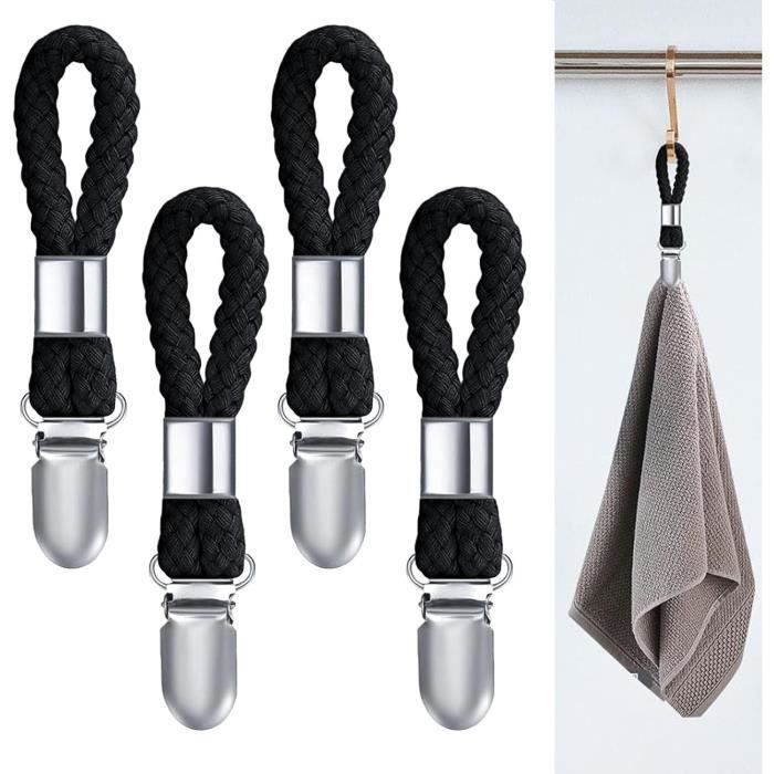 4Pcs Pince à Serviette Accroche Torchon Porte Serviette Salle de Bain Clips Porte-Torchon Placards Serviettes Suspendues