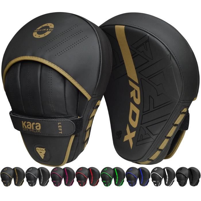 RDX Boxe MMA Art Martiaux Pao, Muay Thai Kick Boxing, Pattes d'ours, Maya Hide Cible D'entraînement Mitaines Focus Pads Taekwondo