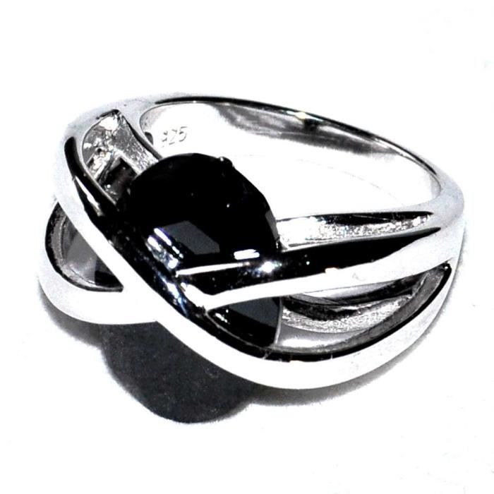 Bague pierre bleue de turquoise reconstituée sur nid d'argent 925