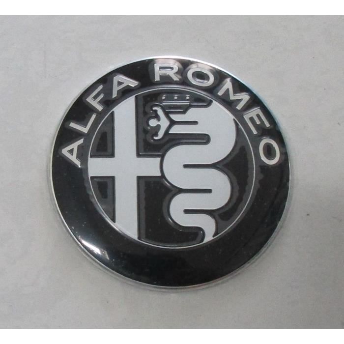 2x Insigne LOGO noir 74mm pour ALFA ROMEO 147 156 159 RÉGLAGE MUTUEL GIULIETTE GT