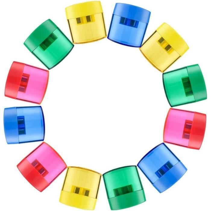 Lot de 72 taille-crayons manuels en plastique pour l'école et la maison (couleur aléatoire Lot de 72 taille-crayons manuels en plastique pour l'école et la maison (couleur aléatoire